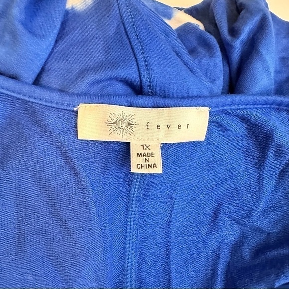 Fever Long‎ Sleeve V-Neck Asymmetrical Hem Tie Dye Top Size 1X - Picture 5 of 5